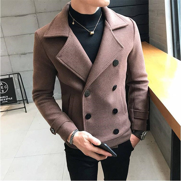 Casual Woolen Trench Coat