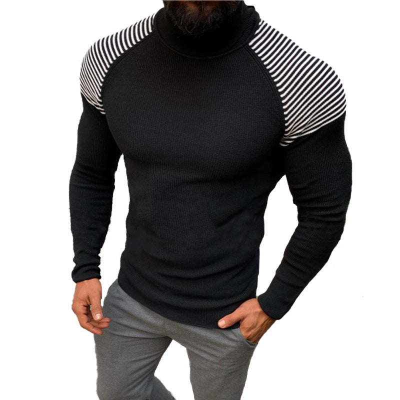 Men's long sleeve pullover turtleneck sweater