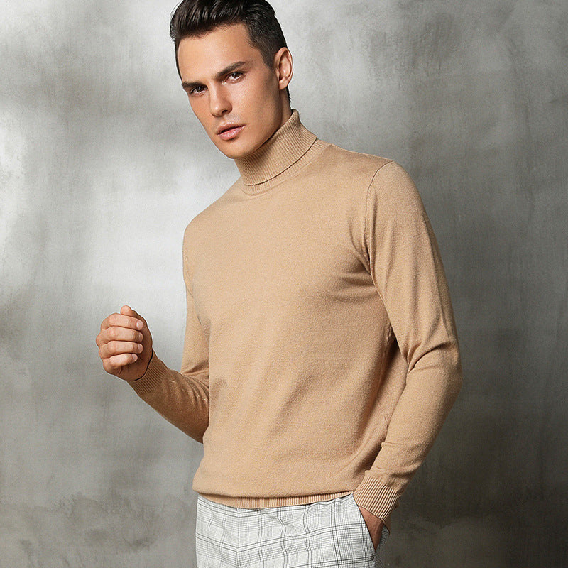 Maglione a collo alto da uomo slim trend studentesco