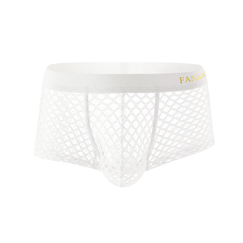 Fishnet Men's Underwear Large Mesh U Convex Transparent Cutout Shorts