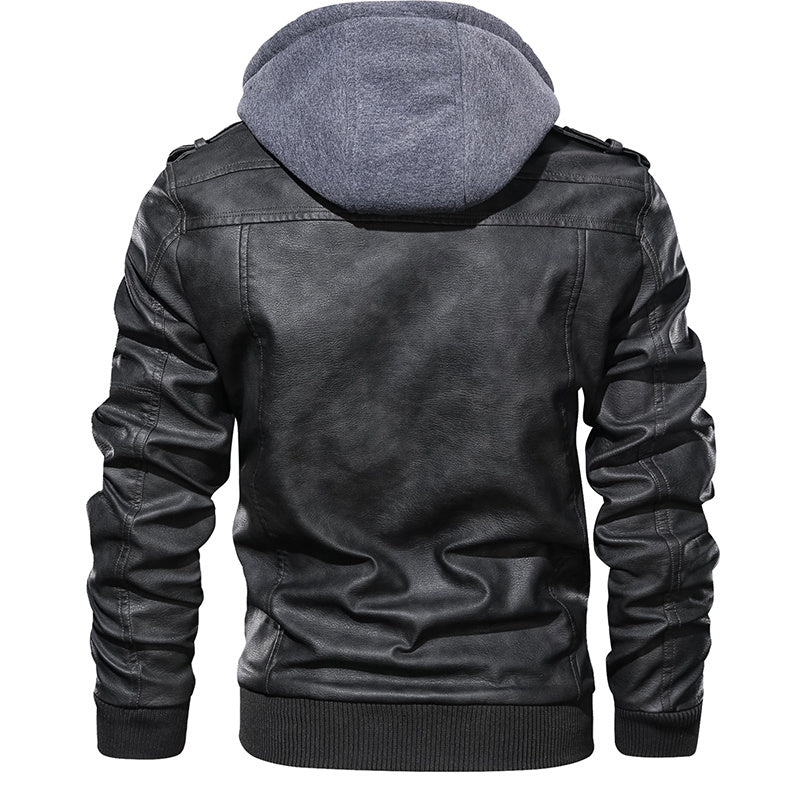 Autumn Casual Motorcycle PU Biker Leather jacket