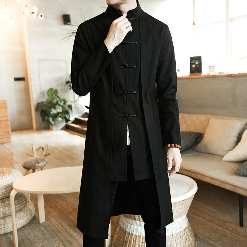 Slim-fit Mid-length Trench Coat Men's