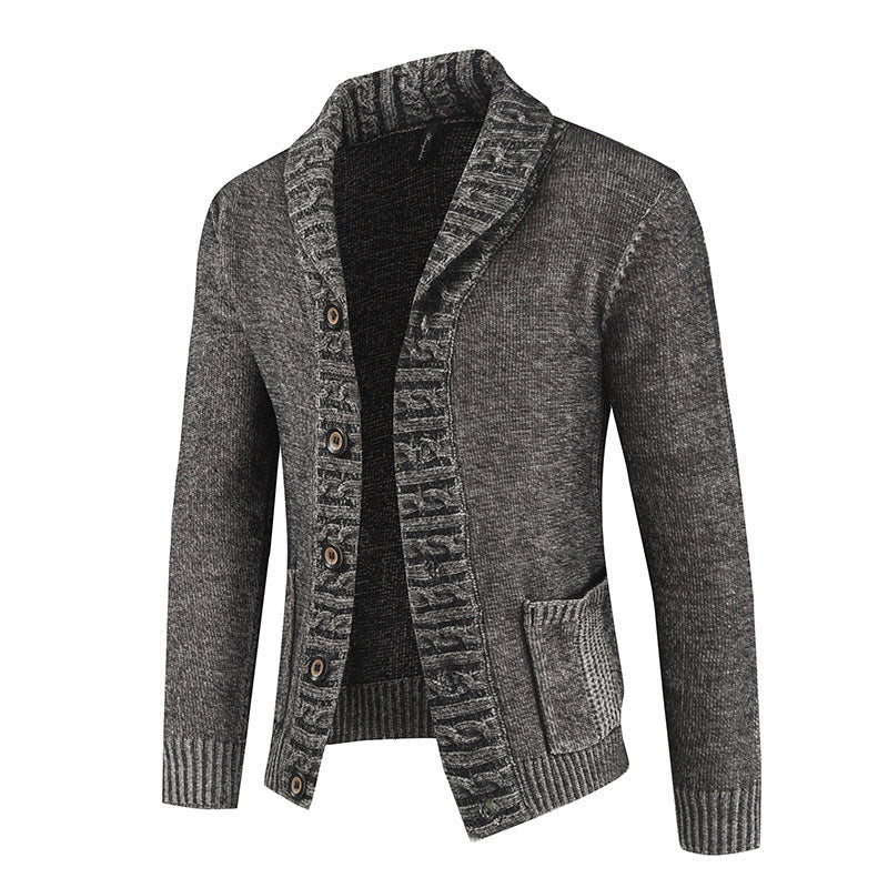 Men's Single-breasted lapel Sweater