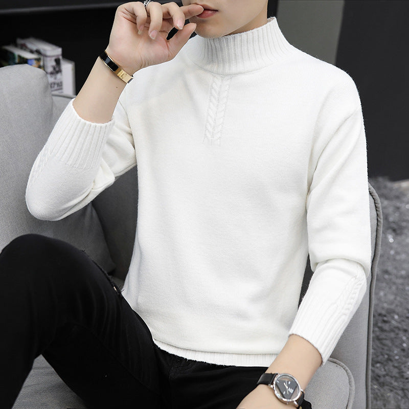 Men's Pure Color Half Collar Sweater