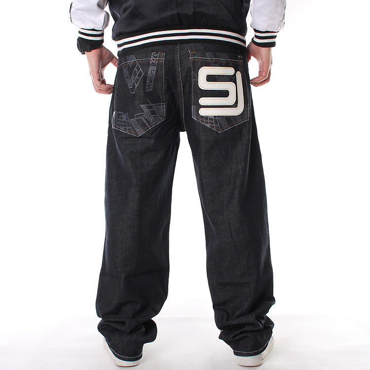 Men's Plus Size Hip-hop Printed Loose Skateboarding Pants