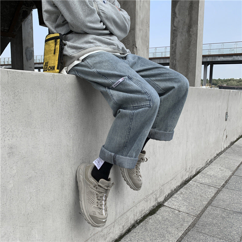 Straight-leg cargo jeans