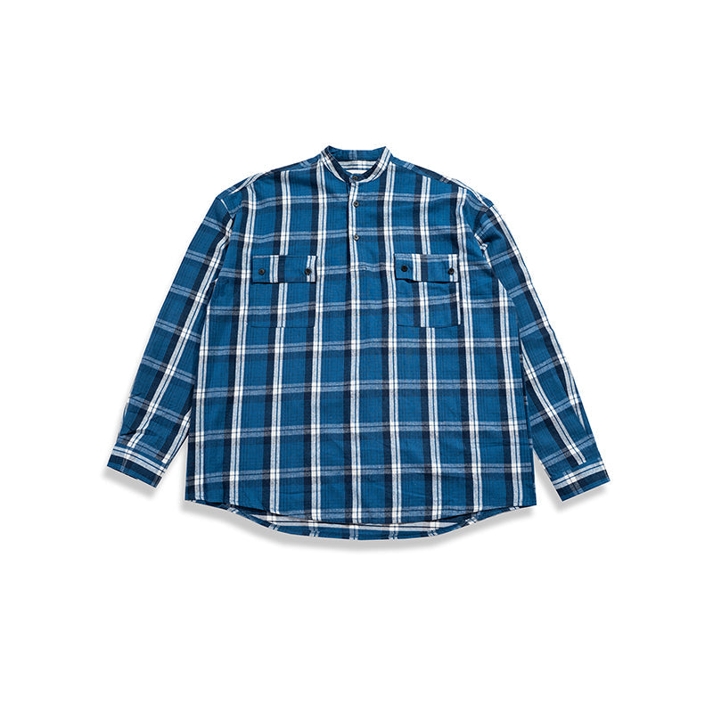 Plaid pullover button shirt