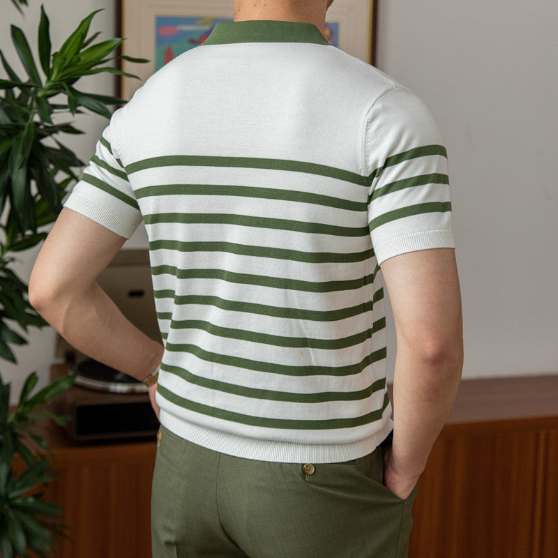 Striped Slim Short Sleeve Retro Casual polo shirt