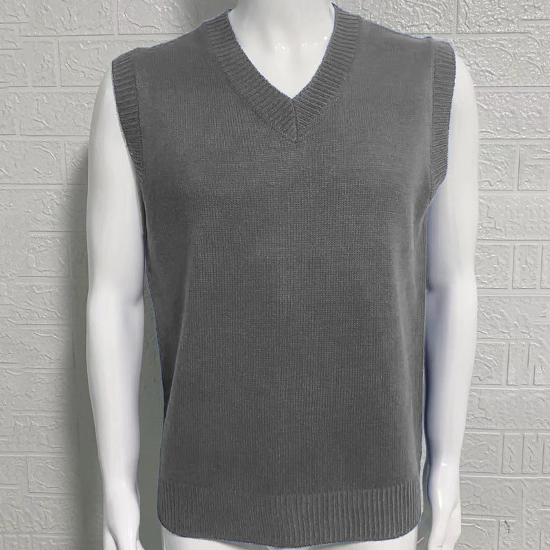 Knitwear Street Slim Fit V-neck Sleeveless Vest