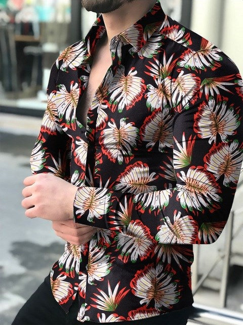 Men's printed floral shirt