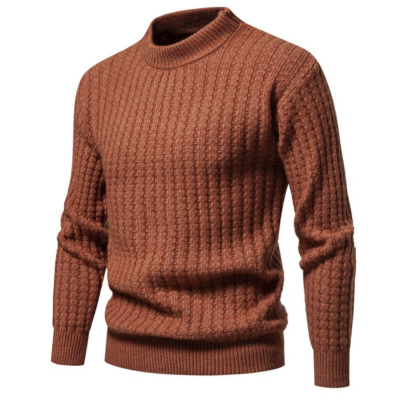 Autumn Men's Knitwear Solid Color Round Neck Sweater