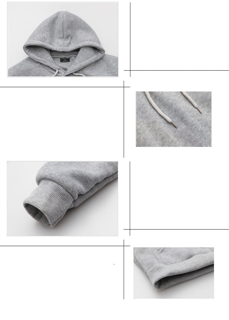 Men's Loose Long-sleeved Plus Fleece hooded Sweater