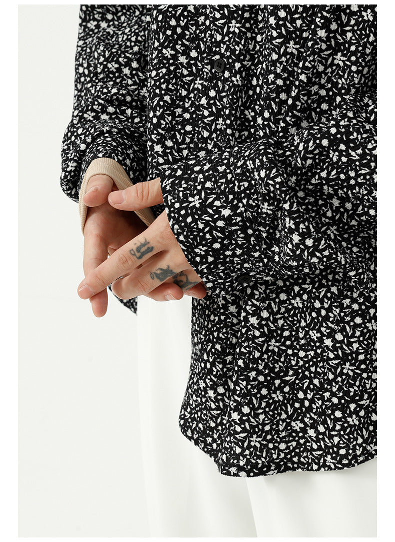 Men's Loose Ruffian Handsome Long-sleeved Shirt