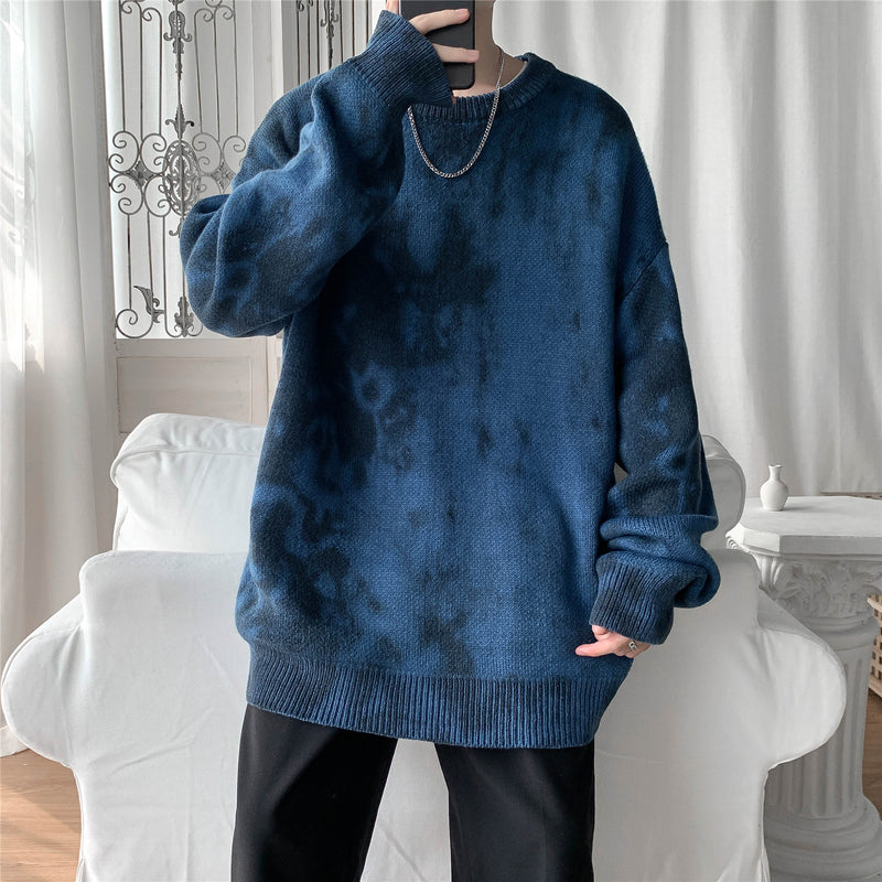 Tie-dyed Gradient Printing Sweater