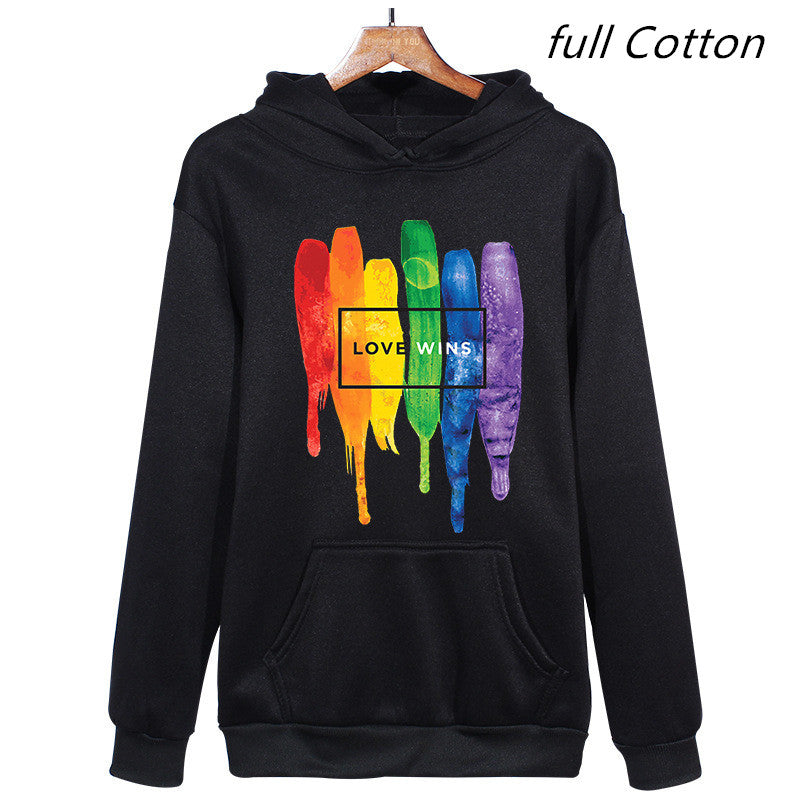 Felpa con cappuccio in pile di cotone Pride Lgbt da uomo 