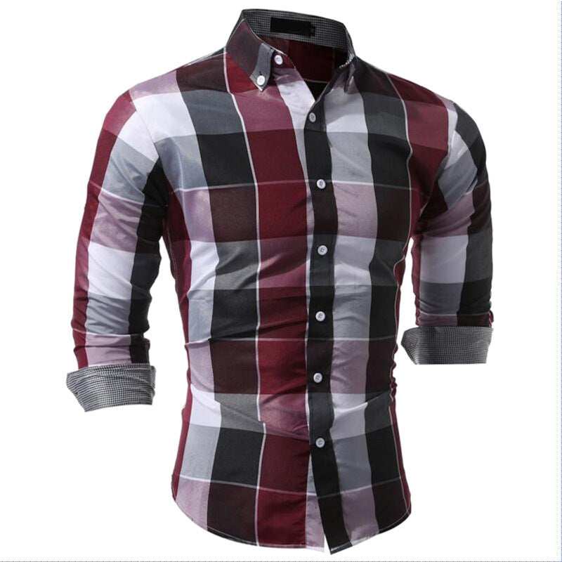 Classic Plaid Dress Shirt men