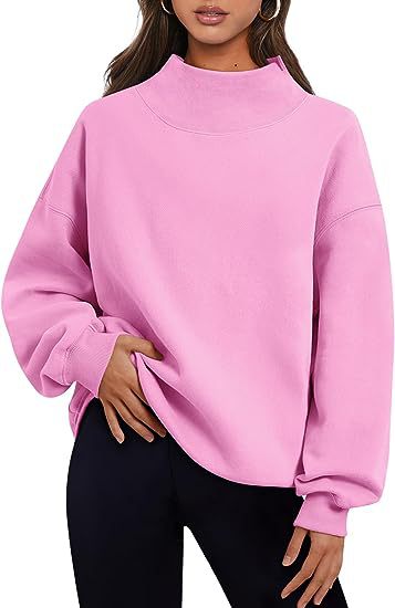 Pullover Solid Color Loose sweater tops