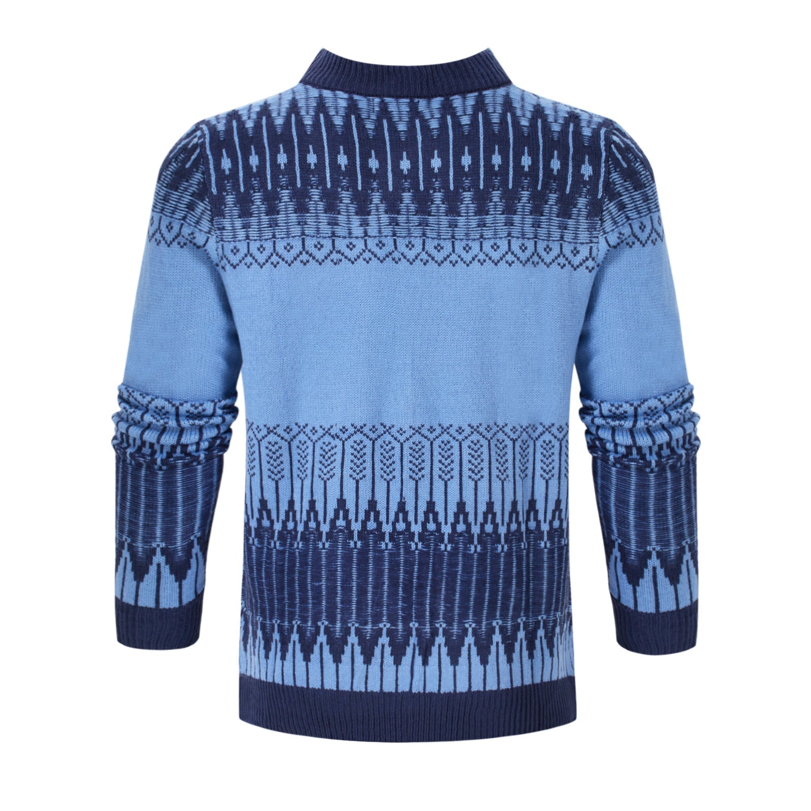 Maglione girocollo da uomo, unisex, a maniche lunghe, in maglia Fair Isle