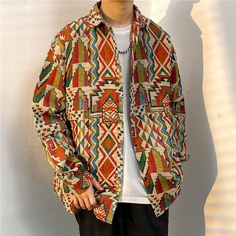 High Street Stitching Plaid jacket For Men