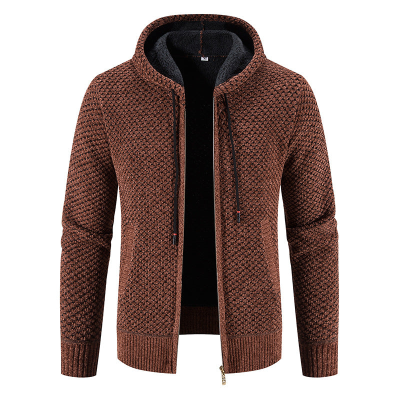 Maglione con cappuccio da uomo in peluche grande