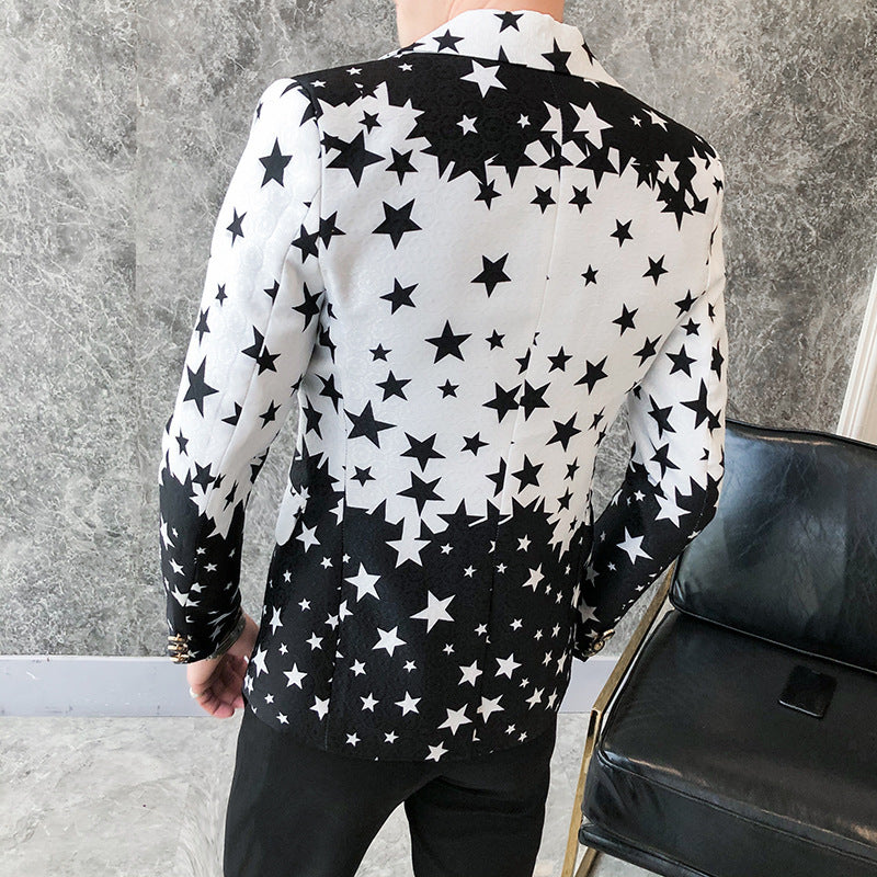 Printed Small Suit Long Sleeve stage performance blazer Jacket