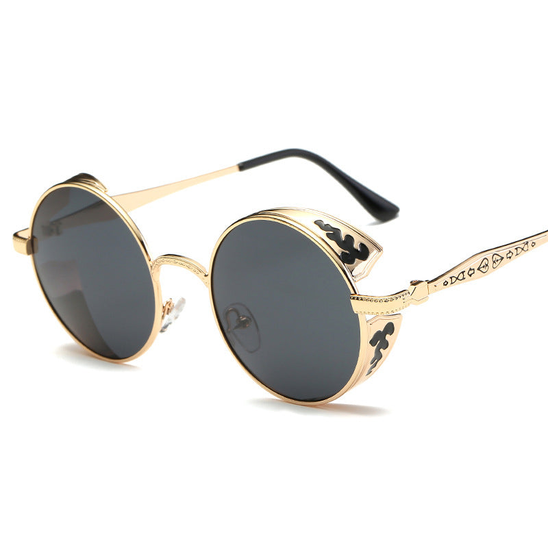 Punk Steam Round Large Frame Sunglasses