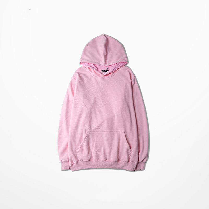 Solid Color Loose Shoulder Hoodie