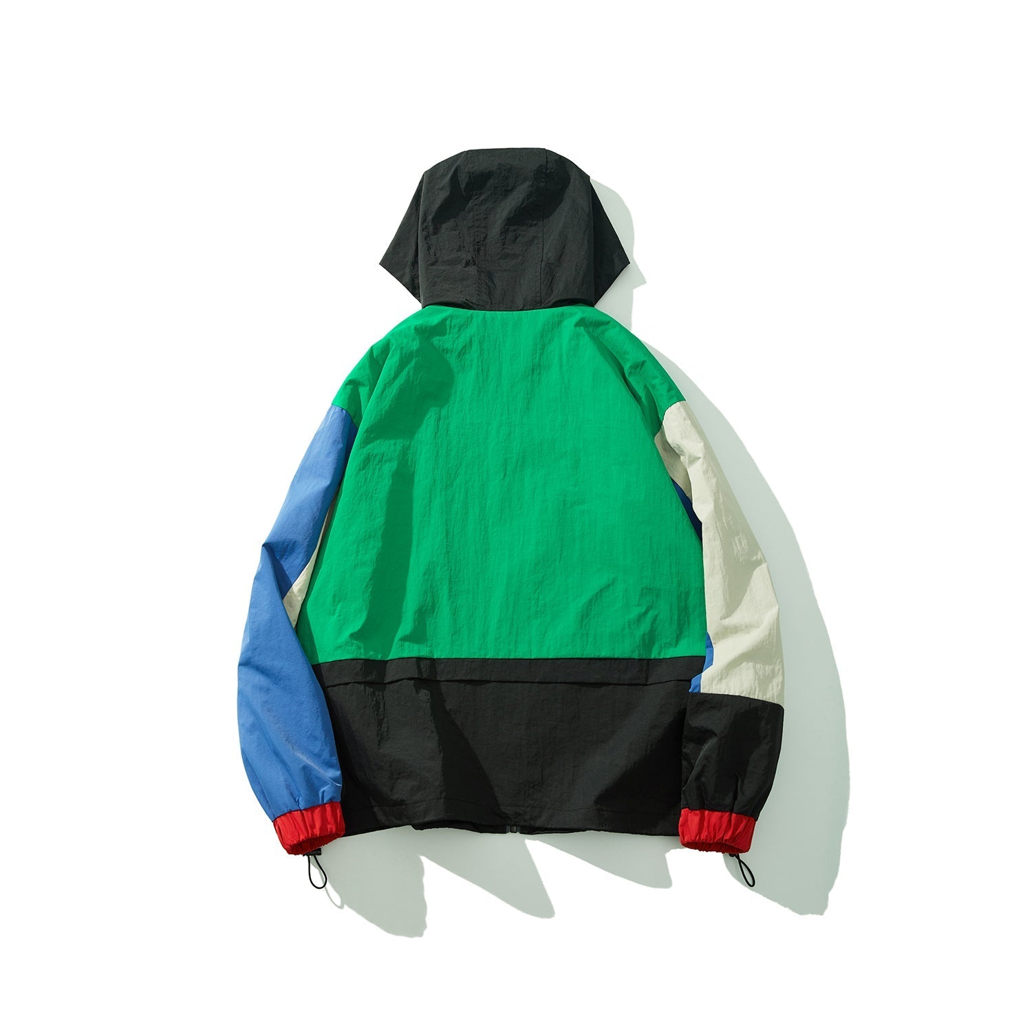 Mens Colourful Techwear Hooded Windbreaker Jacket