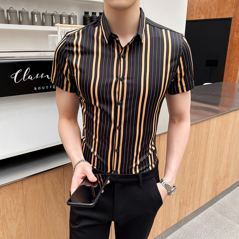 British casual fashion short sleeve shirt