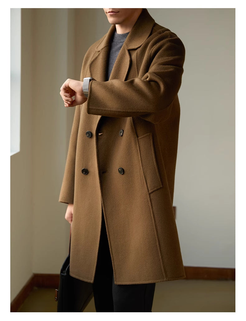 Men's Mid-length Woolen Thick Coat