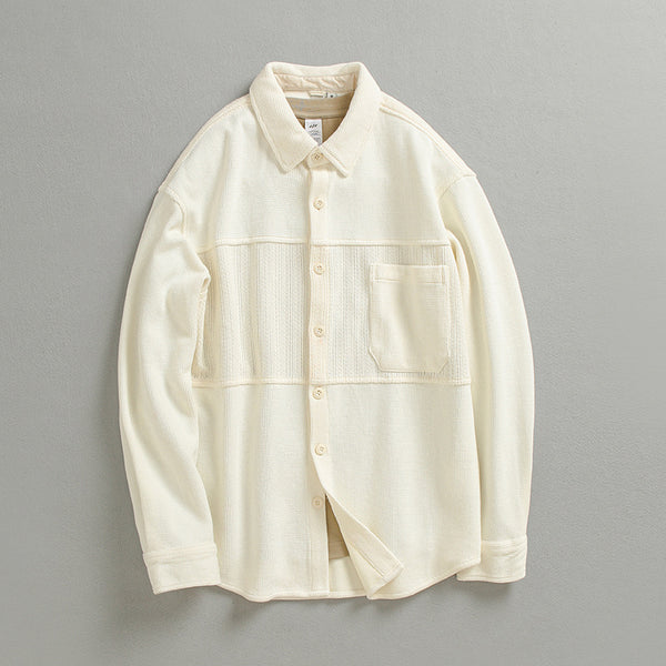 Vintage Woolen Long-sleeved Shirt For Men