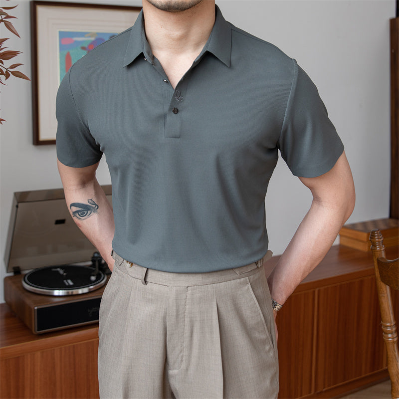 Draped Non-Iron Silky Polo