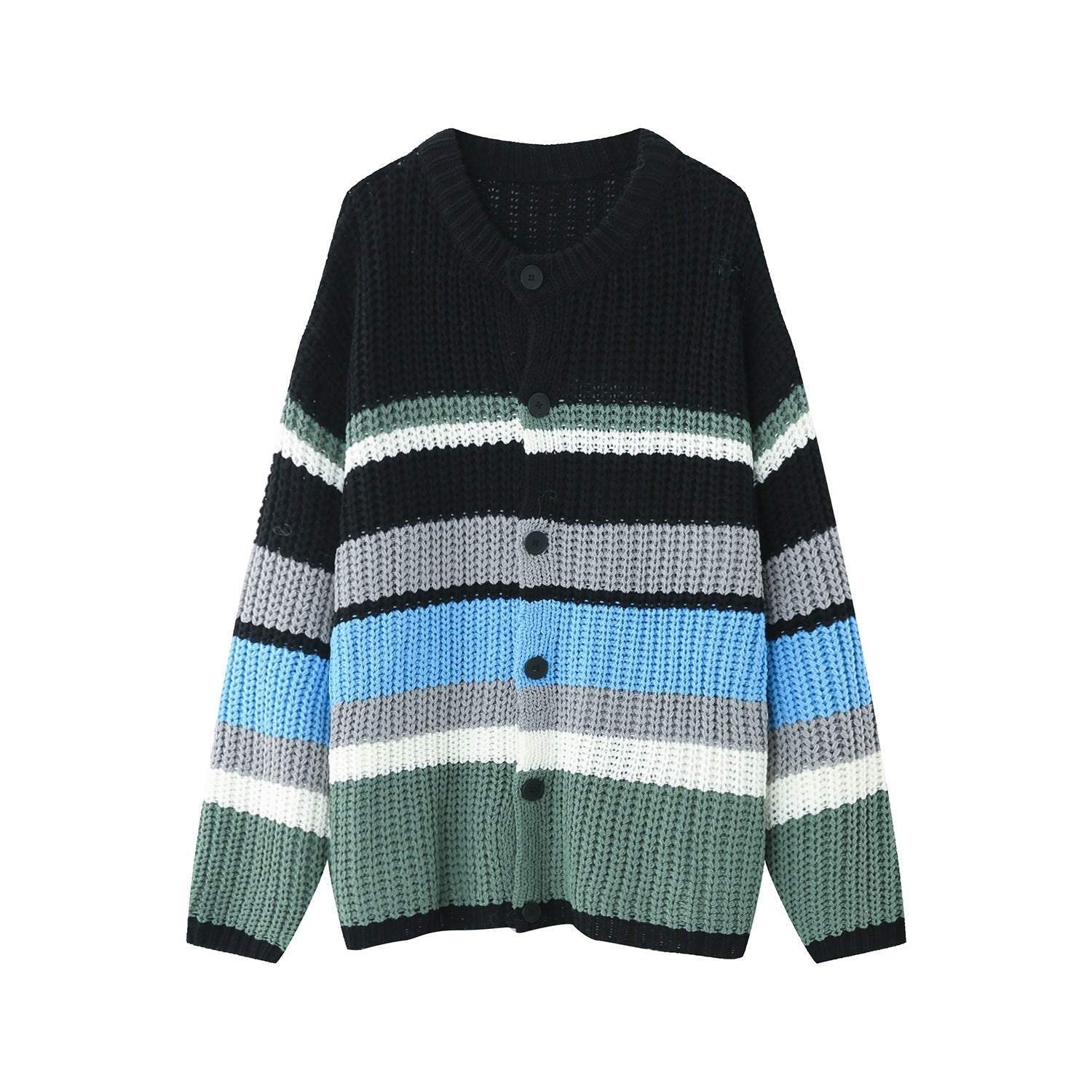 Maglione cardigan a maniche lunghe da uomo autunno e inverno a righe