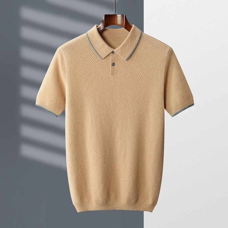 Men's Cashmere Lapel Pullover Shirt