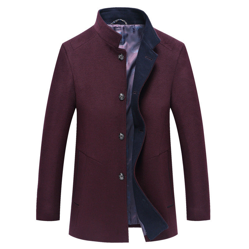 Slim-fit Youth Mid-length Single-breasted Trench Coat