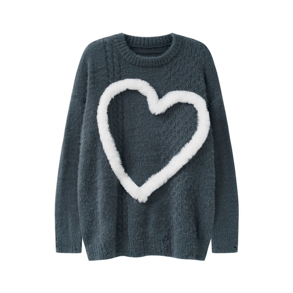 Three-dimensional Velvet Love Sweater