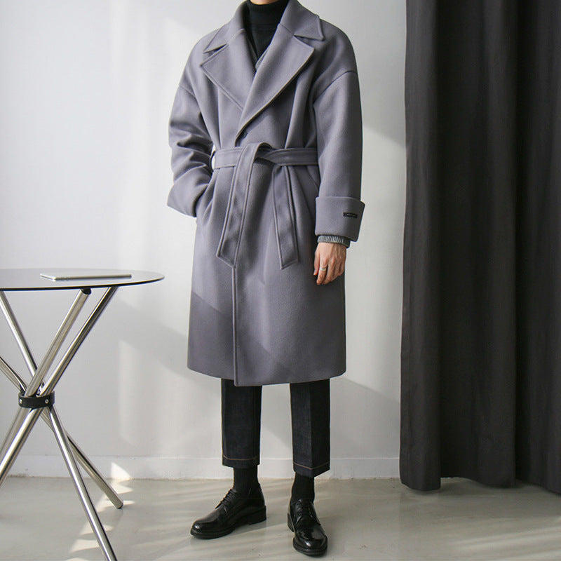 Gentleman's Wool Thickened Men's trench Coat