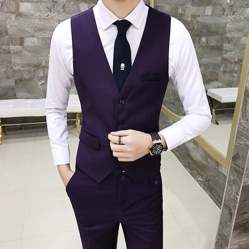 Men's Solid Color Slim-fit Waistcoat Vest