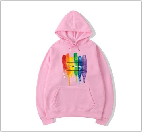 Felpa con cappuccio in pile di cotone Pride Lgbt da uomo 