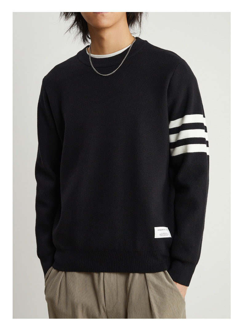 Men's Pullover Striped Round Neck sweater