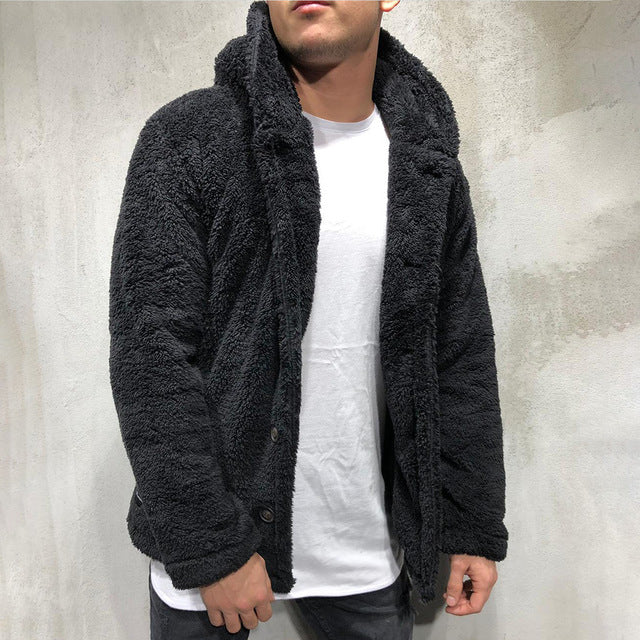 Men's warm Hooded sweater jacket