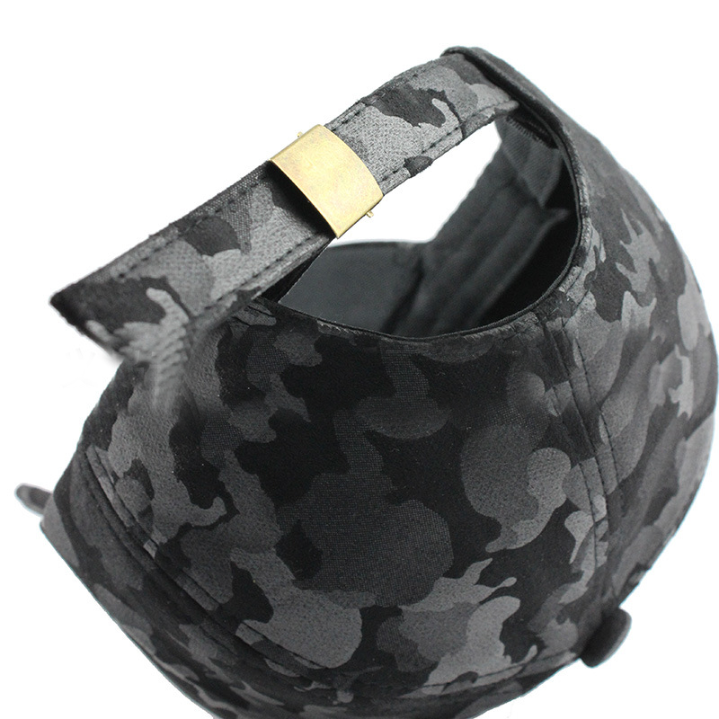 Camouflage suede baseball cap