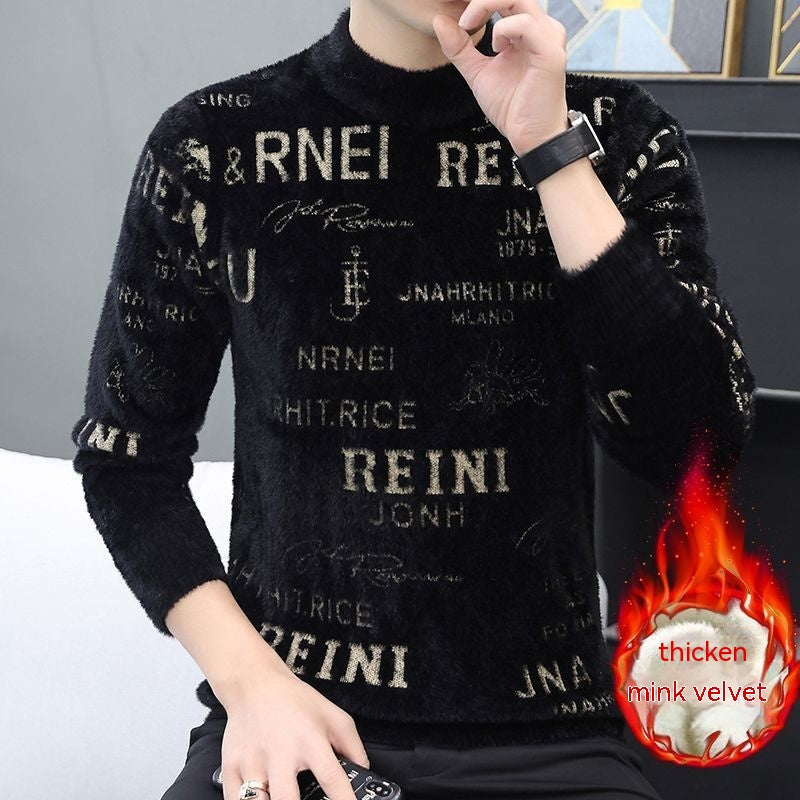 Mink Men's Warm Bottoming Trendy Sweater