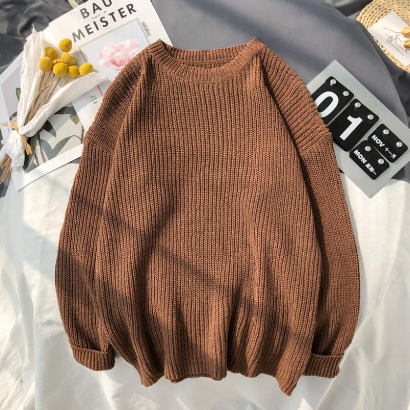 Men's Solid Color Round Neck Sweater