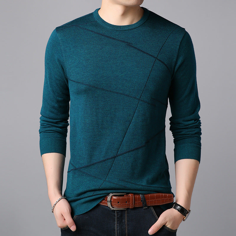 Men's round neck knitted sweater