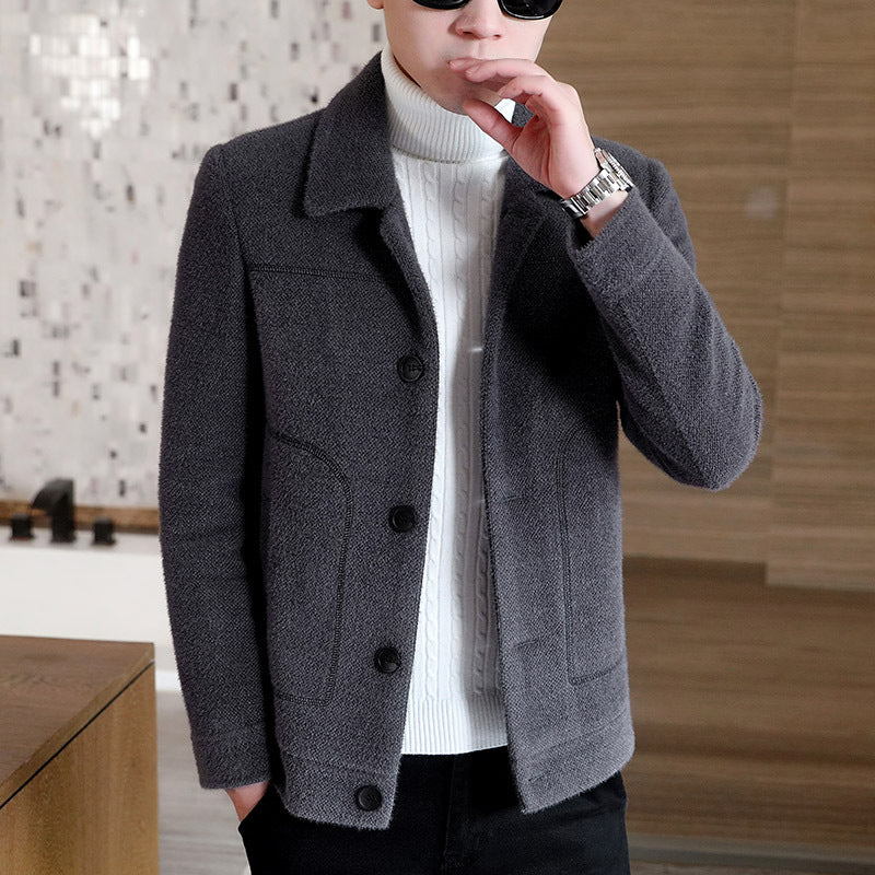 Thickened Men's Woolen coat Trend Mink Woolen Jacket