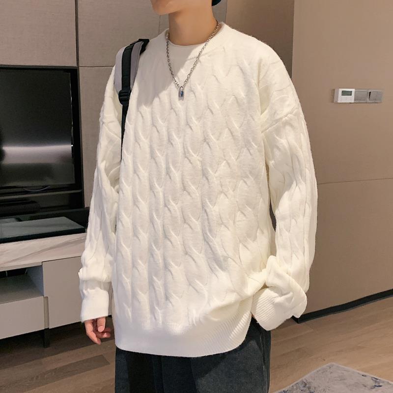 Loose Base Twist Round Neck Hand-woven Sweater