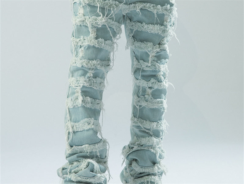 Hip Hop High Street Wrecking Micro-ripped Jeans