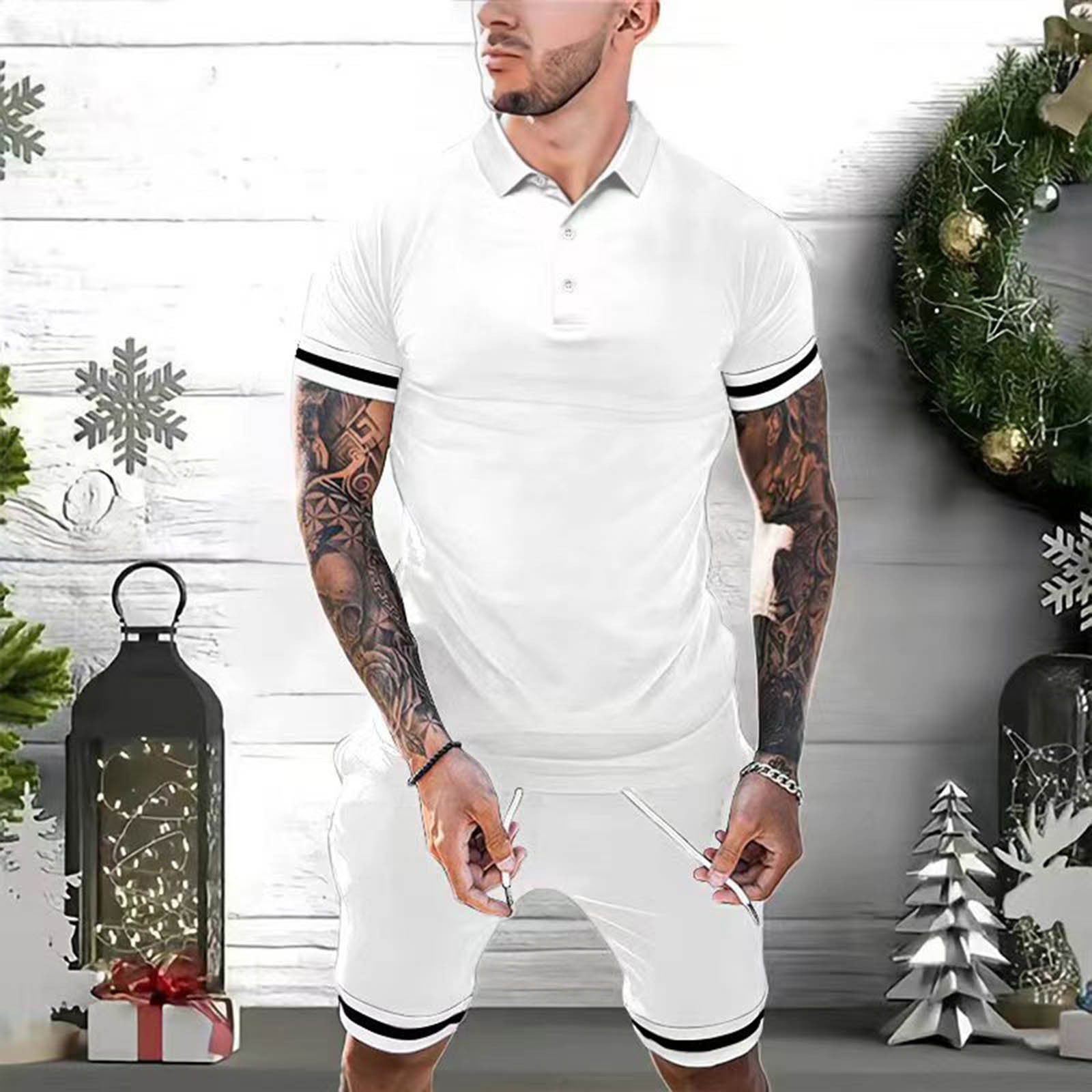 Mens 2 Piece Polo Shirt Tracksuits