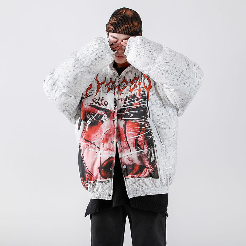 Printed Men's Cotton Oversize Coat Couple